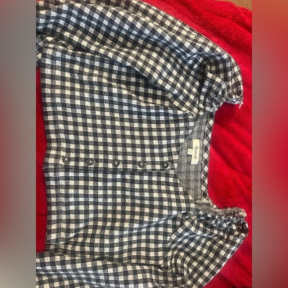 Madewell Black and White Bishop Sleeve top and skirt size XXS - Picture 8 of 8